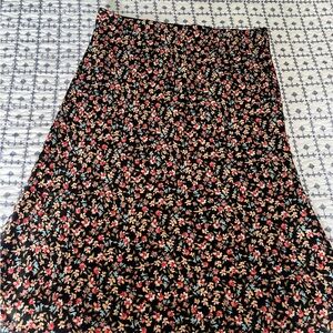 Loft Floral Satin Skirt, Size L